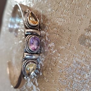 Sterling Silver GemstoneCuff Bracelet